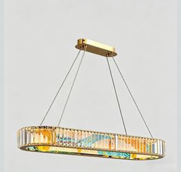 Chandelier , Light Luxury Art Chandeliers丨Pendant Lighting Luminaire, The Master Of The Living Room丨Crystal Ceiling Light Fixture LED Tri-color Light