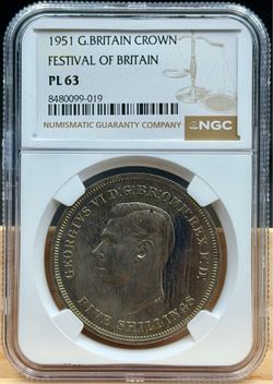 1951 Great Britain Crown Festival of Britain NGC PL 63