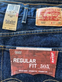 NEW w/Tags Levi  505 Regular Fit 44x30