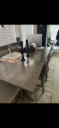 Wooden dining table set of 8