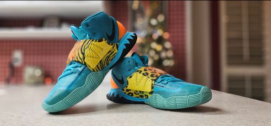 Nike Kyrie 6 Oracle Aqua Black Opti Yellow Total Orange Mid Top Men’s Size 9