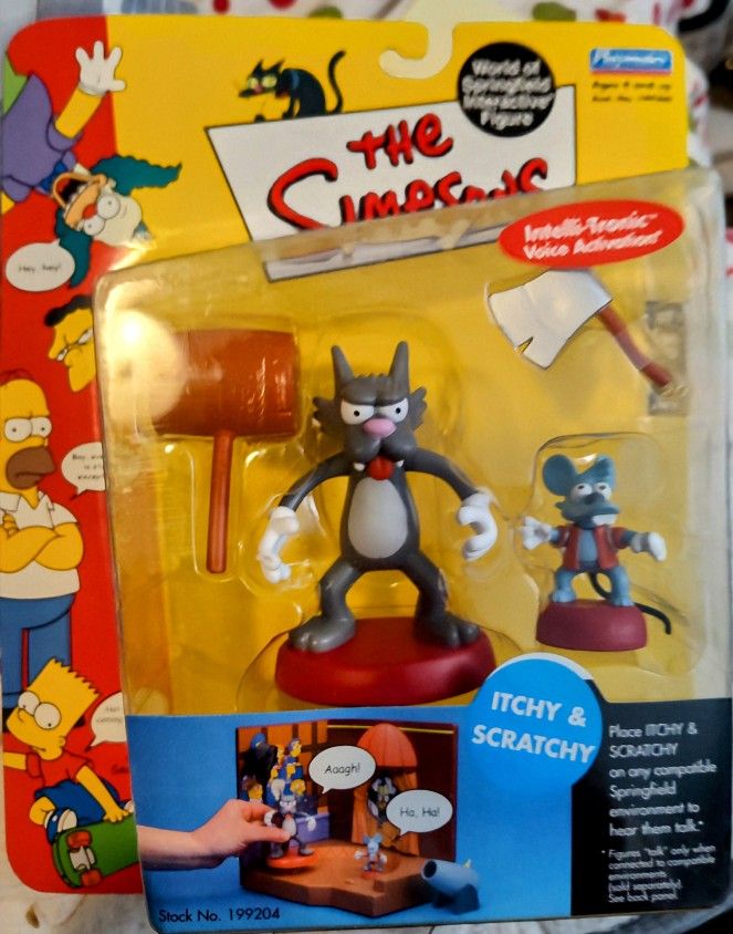 Vintage Simpsons Boxed Action Figures "Itchy And Scratchy"