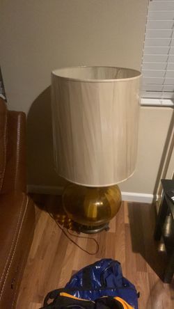 Vintage Brass Table Lamp with Drum Shade