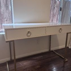Modern White & Gold Desk