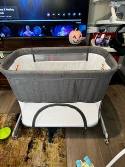 3 in 1 Baby Bassinet, Bedside Sleeper, & Playpen, Easy Folding Portable Crib (Grey)- KoolaBaby (Bassinet)