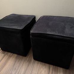 Fuzzy Black Cube Seat Storage