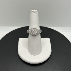 18KW 1.50CTW Double Halo Engagement Ring