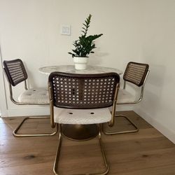 Marble Table + 3 Matching Chairs