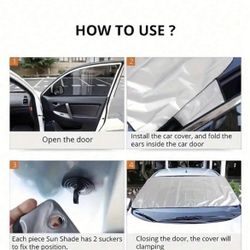 1pc Car Windshield Snow Cover, Portable Foldable Car Sunshade Shield, Windshield Snow Protector For Winter