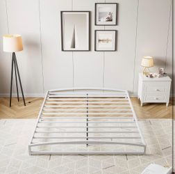FULL 6” WHITE LOW PROFILE METAL BED FRAME👇CROSSROADS 👇