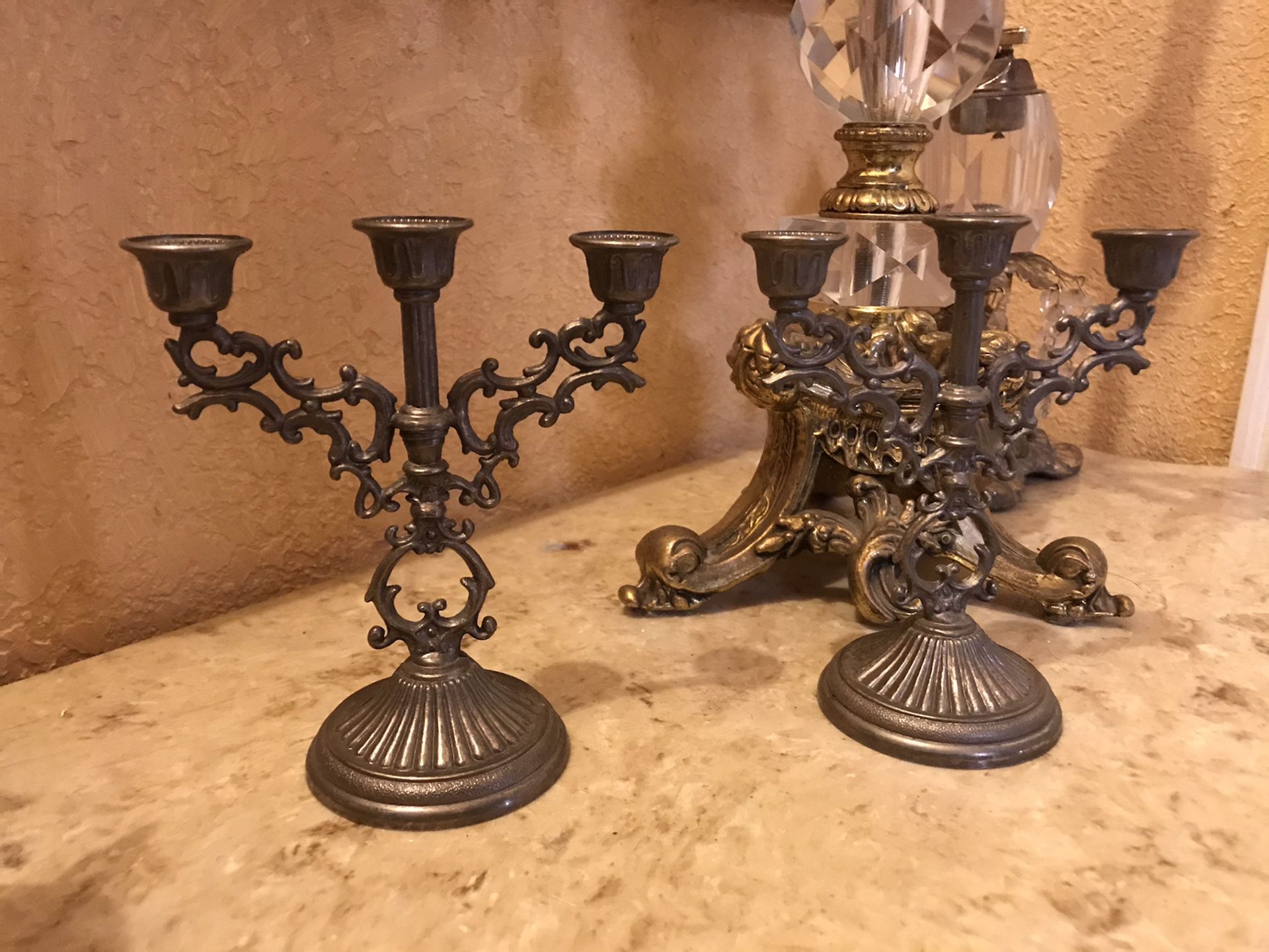 Small vintage Victorian candelabras
