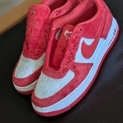 Nike Air Force 1 Low Red White Valentines Day Size 7Y