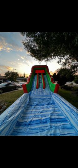 Large Inflatable Water Slide with Slip Lane