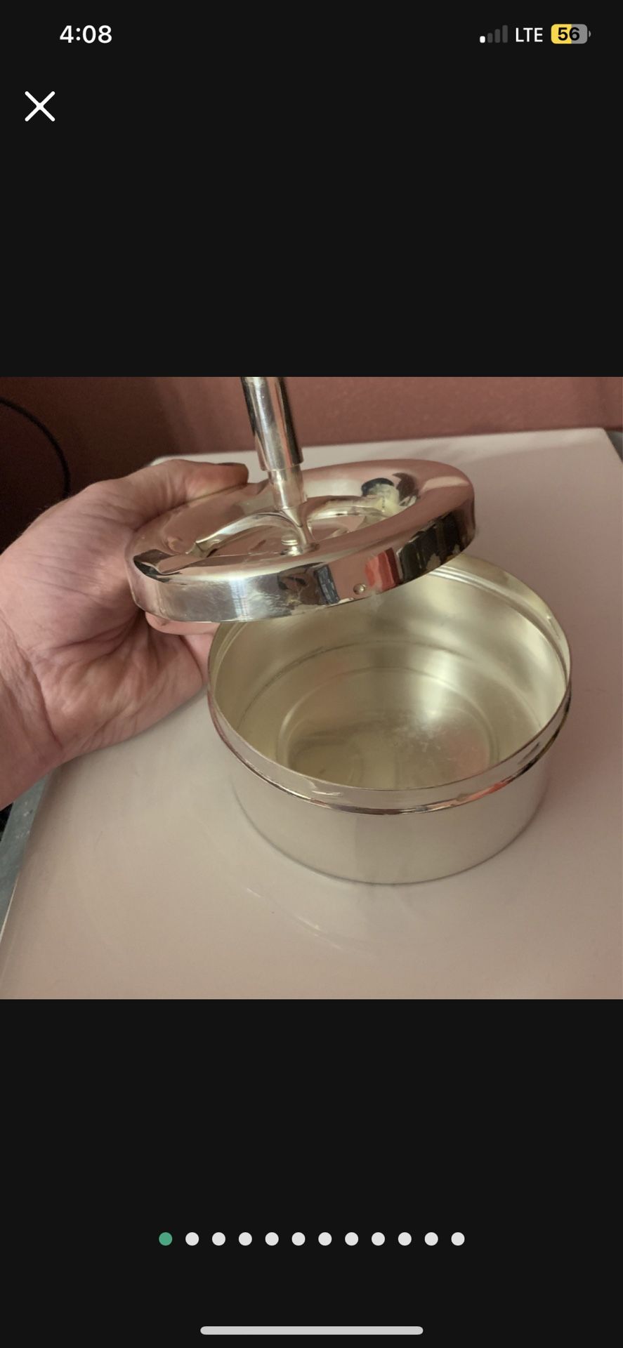 Retro Silver Plated Spinner Ashtray