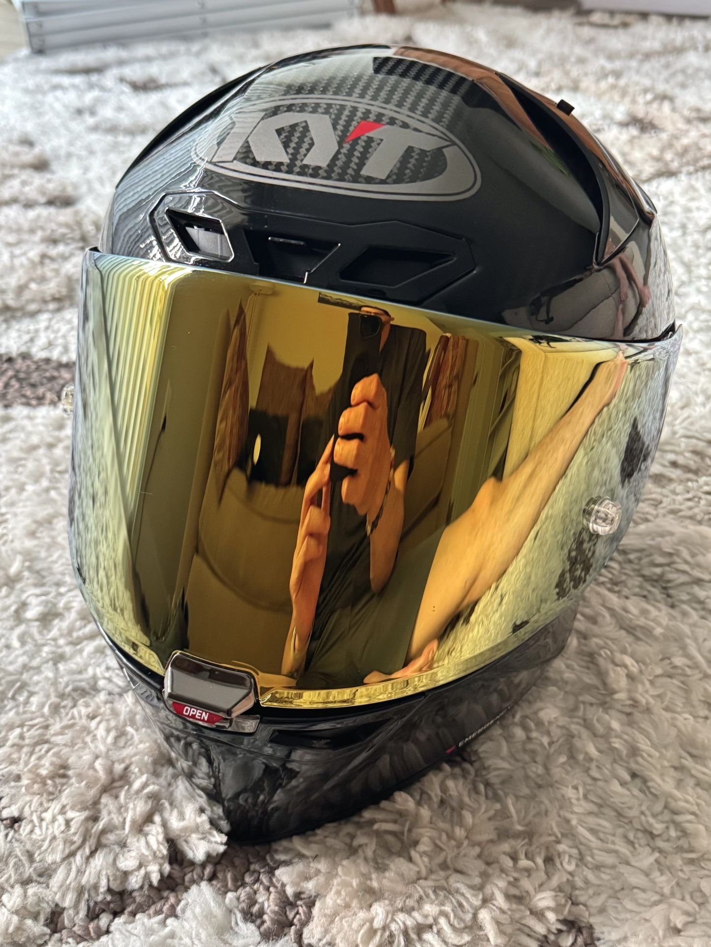 KYT KX-1 Race GP Helmet Glossy Carbon With Visors