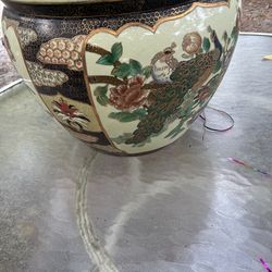 Large Fishbowl planter Japanese Satsuma