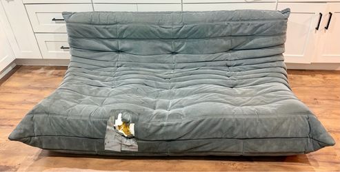 Authentic Ligne Roset Togo Sofa – Alcantara Grey – Restoration Project