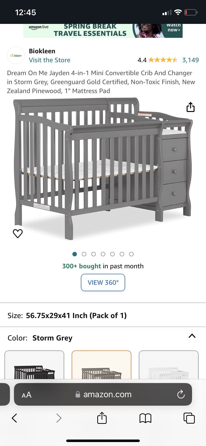 Baby Crib With Mattress 