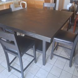Black Height Dining And Chairs 