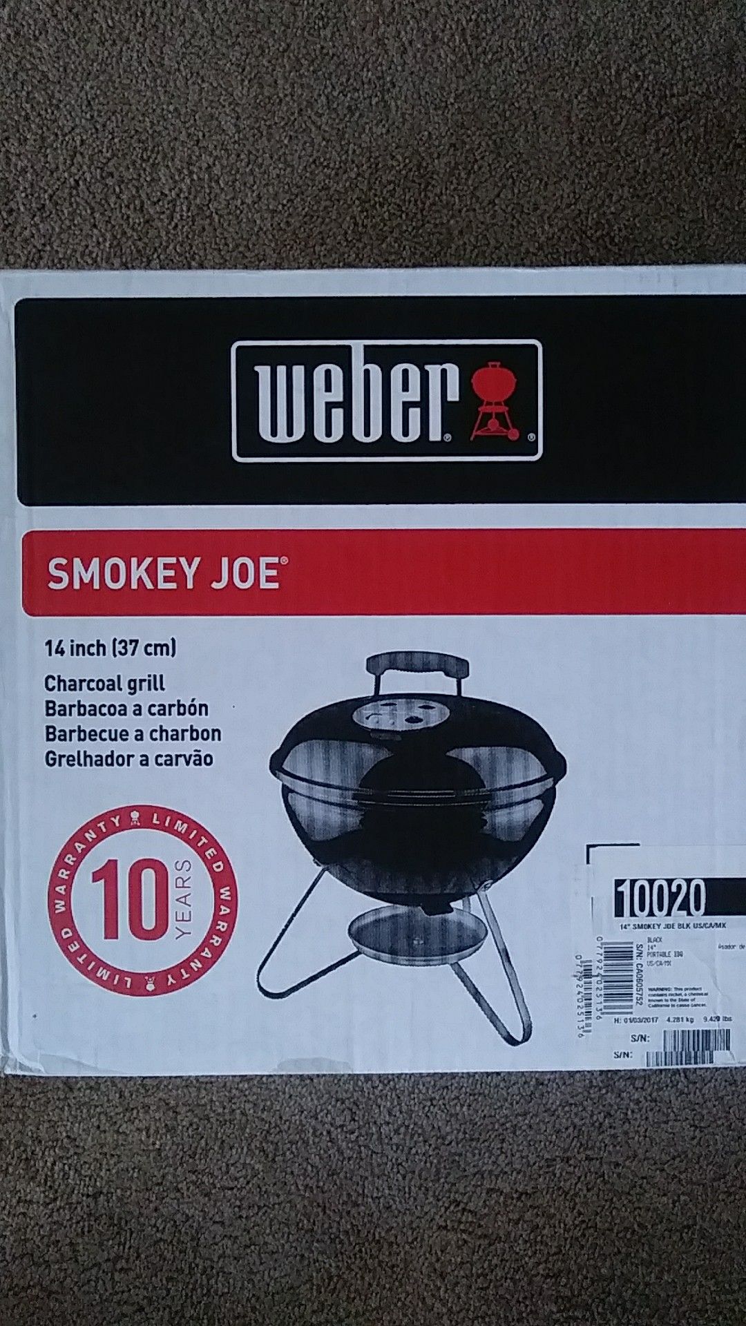 Weber Smokey Joe Portable Charcoal Grill-10020