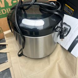 Stainless Steel Rice Cooker with Instruction Manual