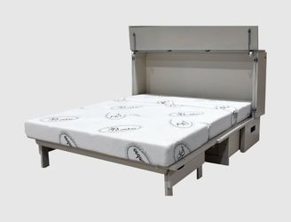 Free-standing queen cabinet bed—the ultimate space-saving solution