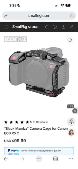 SmallRig “Black Mamba” Camera Cage for Canon EOS R5, R6
