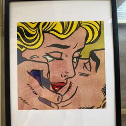 Roy Lichtenstein–Style Pop Art Lithograph (Framed)