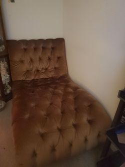 Chaise Lounge Velvet Brown