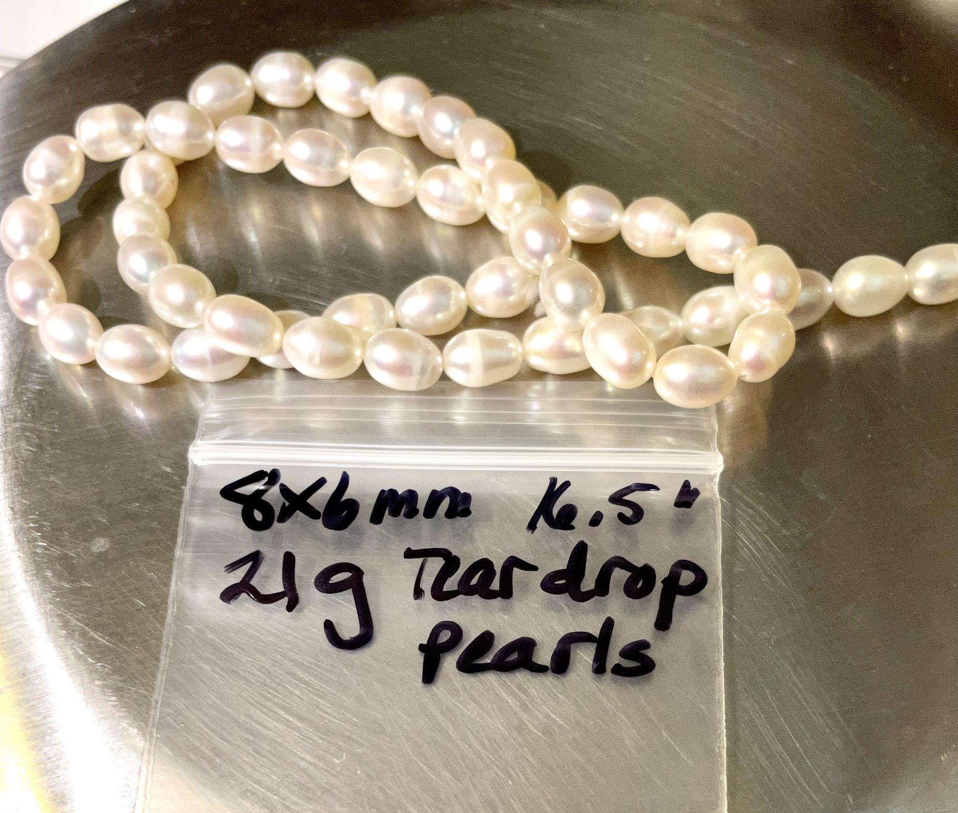 16.5” Strand Of Teardrop Pearls