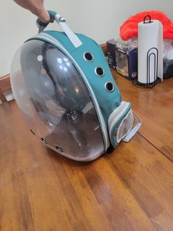 Green pet carrier backpack