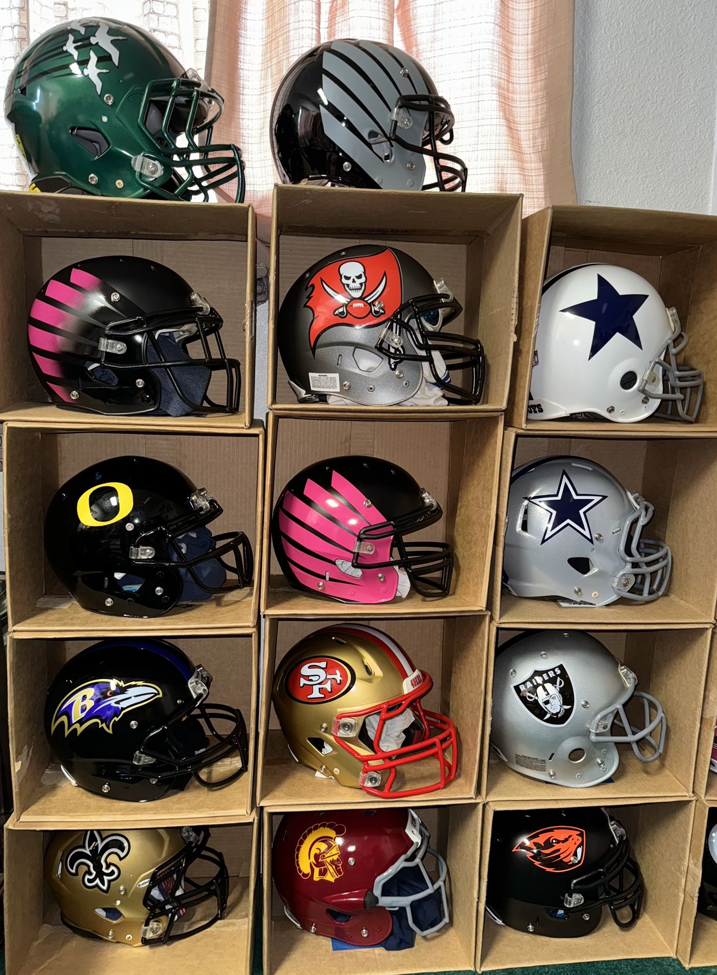College and NFL Helmets