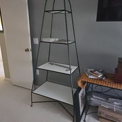 Vintage glass pyramid shelving