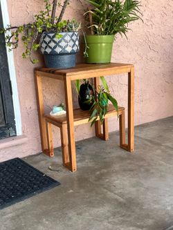 Handmade Solid Wood Plant Stand / Side Table