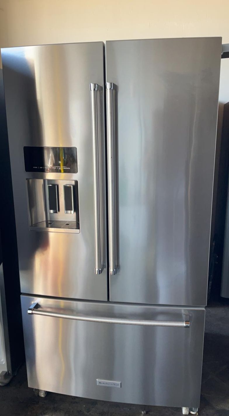 Kitchen Aid 3 Door Stainless Steel Refrigerator Fridge