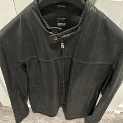 Mens Hugo Boss Leather Jacket