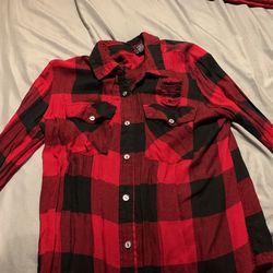 Red Plaid Flannel XS Youth Girls 