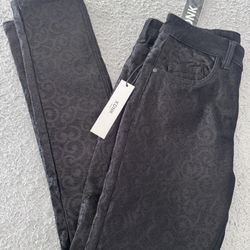 Black Paisley denim Jeans Skinny