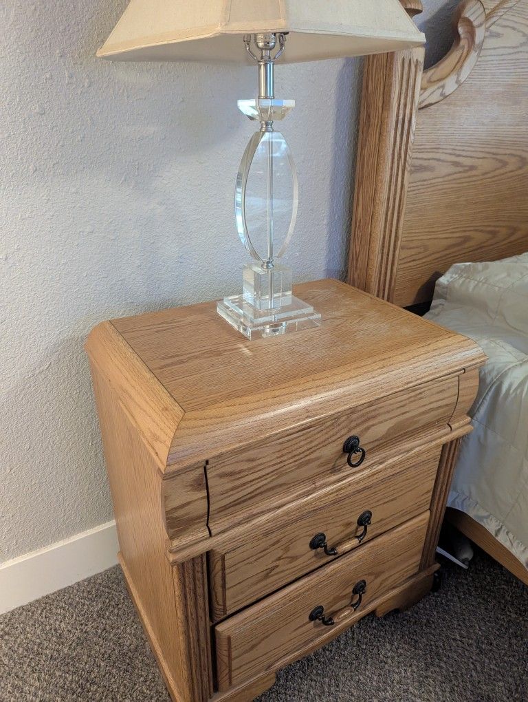 2 Oak, Solid Wood Night Stands