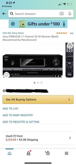 Sony STR-DH520 7.1 Channel 3D AV Receiver