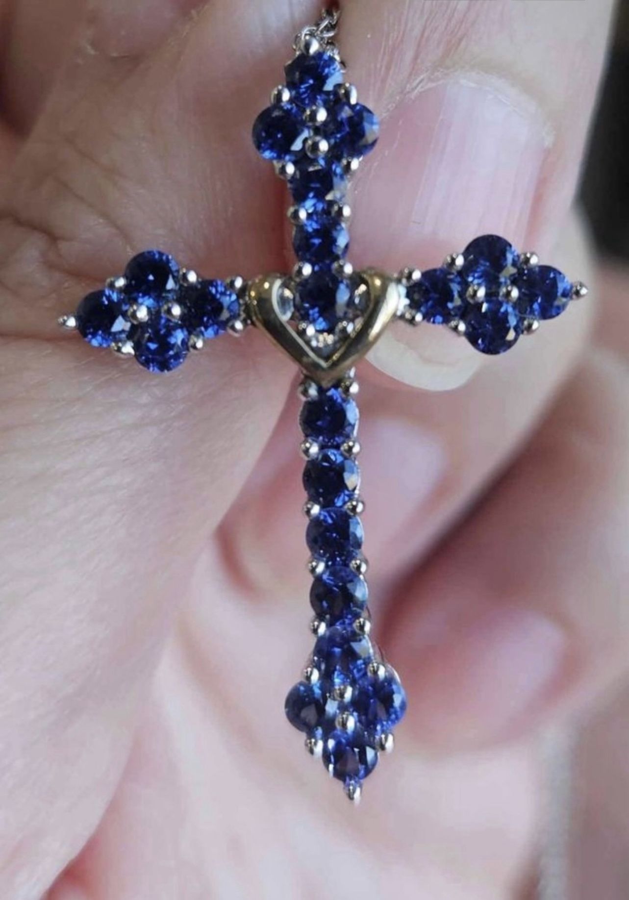 Cross Pendent With 10k Gold Accent