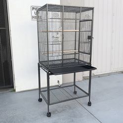 (New in Box) $95 Large 53” Tall Bird Cage 24x17x53” with Rolling Stand and Plastic tray