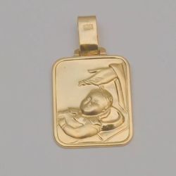 14k yellow gold baptism pendant religious pendant gold