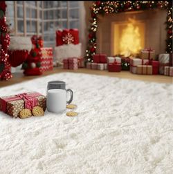 Off - White Luxurious Fluffy Shag Rug Ultra Soft,Plush,Fuzzy, Durable 4x6ft
