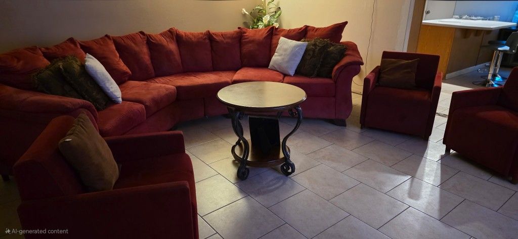 Curved Microfiber Sectional Couch