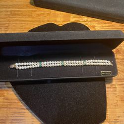 14k Pearl & Emerald Bracelet 