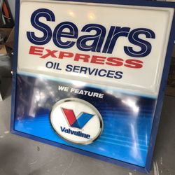 Sears / Valvoline Storefront Sign. 