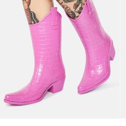 Gator Rain Boots By Neon Cowboy Hot Pink Rain Boots Size 9