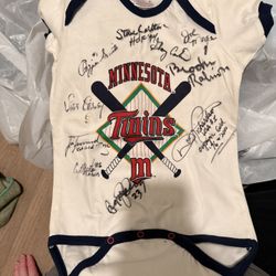 Signed Baseball 24M Onesie (Some HOF Players)