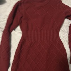 Burgundy bodycon sweater dress size small